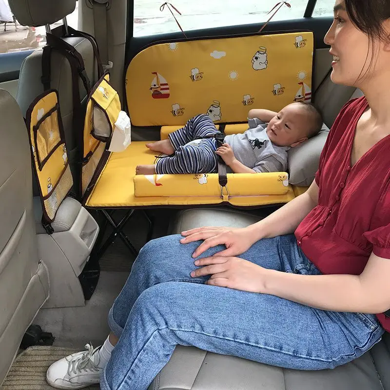 Asiento trasero de coche plegable para niños, cama de viaje, alfombrilla de dormir trasera para niños, buen ayudante para dormir