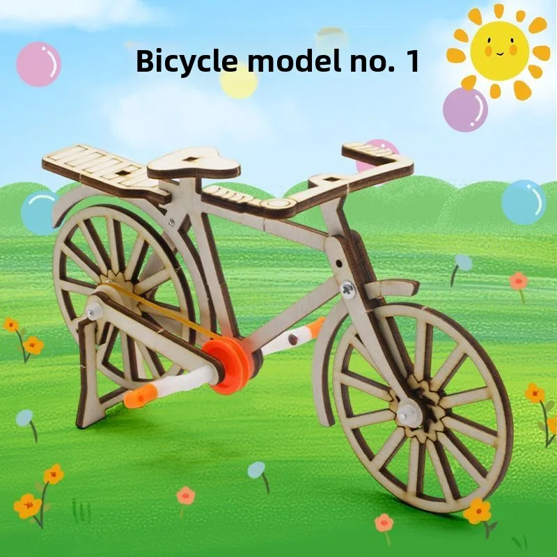 No.1 DIY Bicycle Assembly Model, Student Physics Experiment Small Production Science Kit