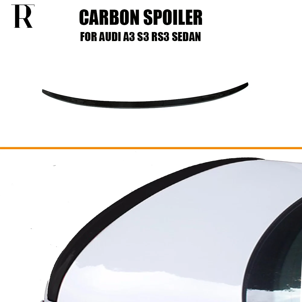 

S Style Carbon Fiber Rear Trunk Wing Spoiler for Audi A3 S3 RS3 Sedan 2014 - 2019
