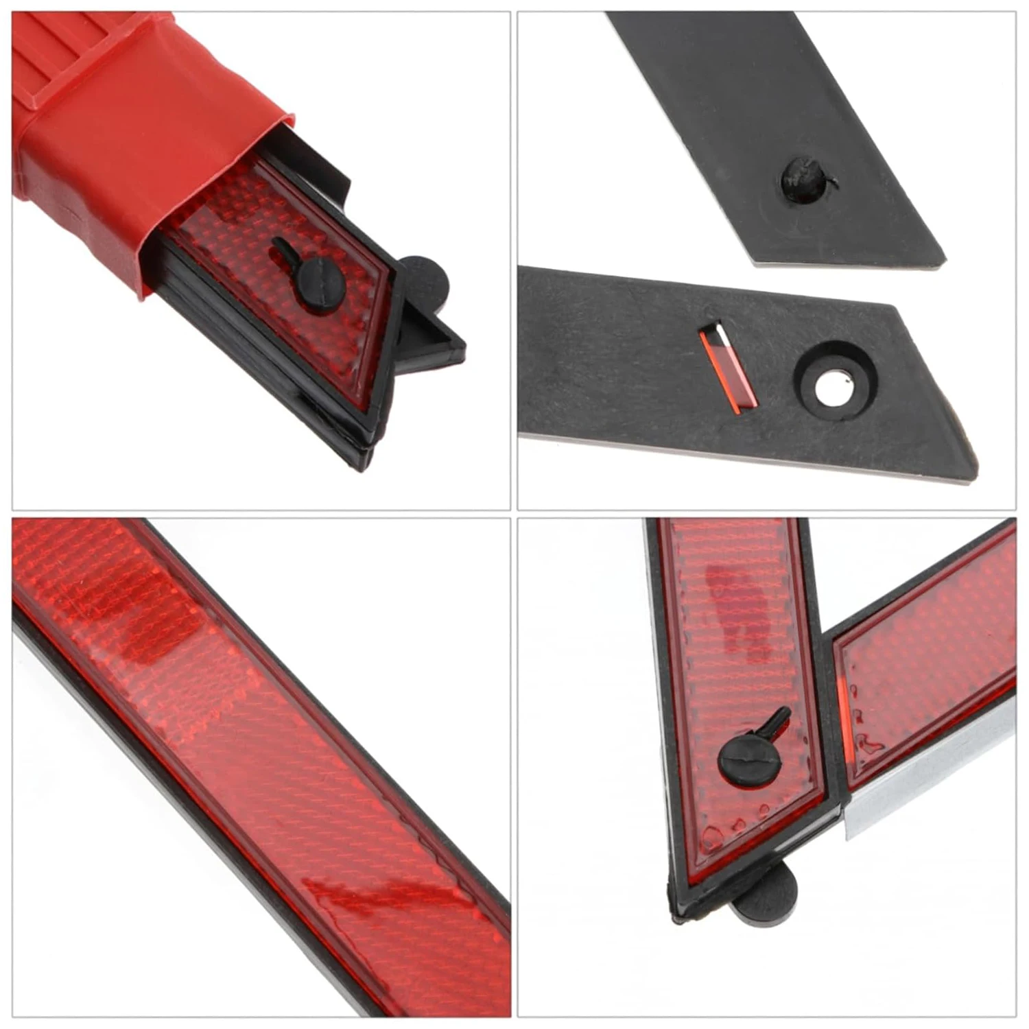 Car Reflective Emergency Triangle Red Foldable Breakdown Stop Warning Sign Universal