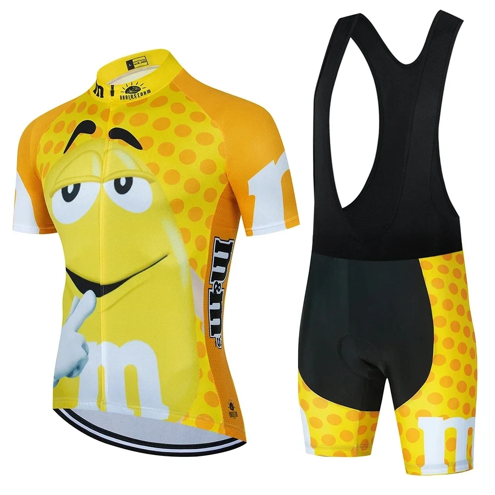 New equipo nuevo manga corta transpirable Ciclismo Jerseys Bib Set secado rapido bicicleta Ropa Maillot Ciclismo con GEL 20D