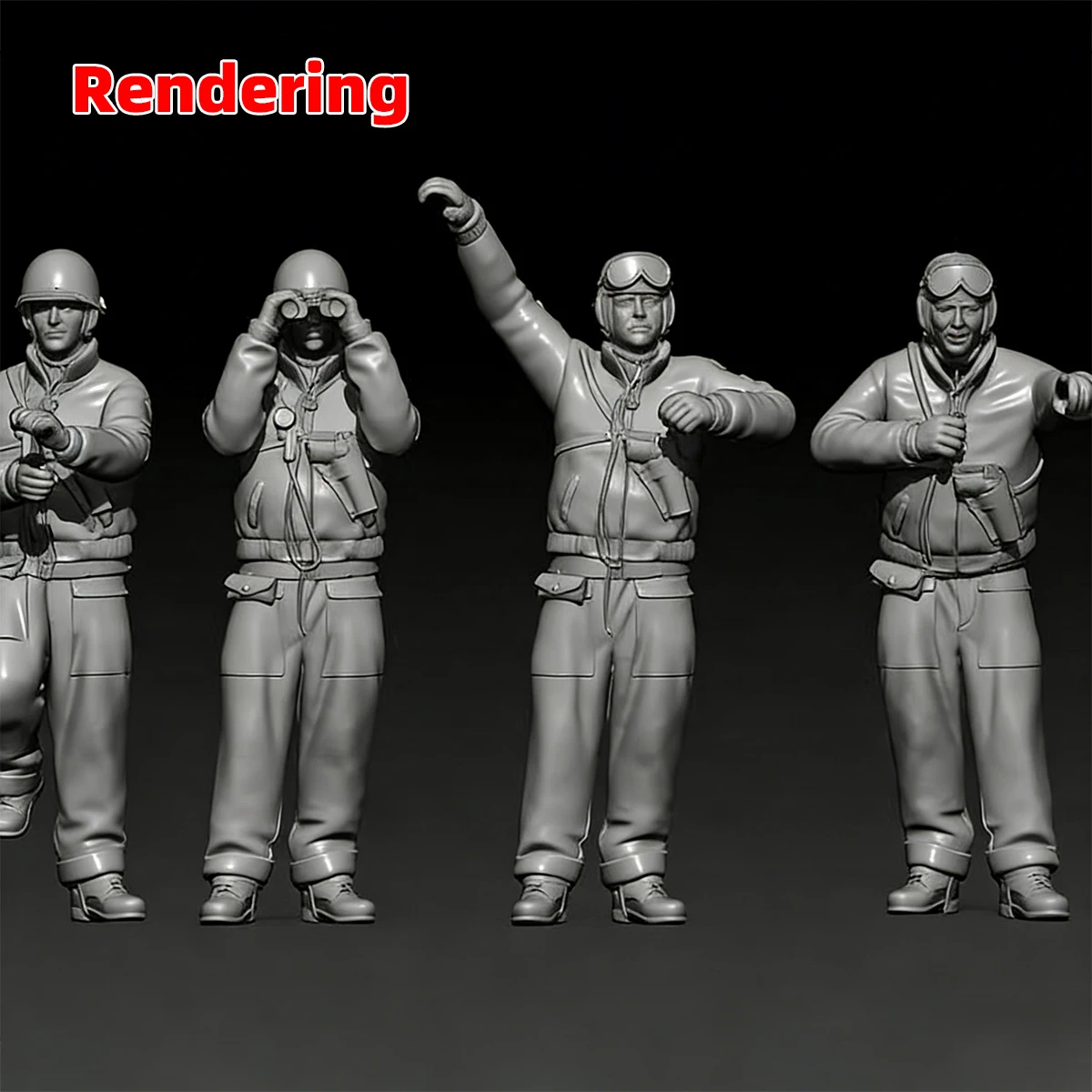 Maßstabsgetreues Miniatur-Modellset Amerikanische Panzerbesatzung Soldaten Militär 5-teiliges Set 1939–1945 1/35 1/48 1/72 – Detail 3