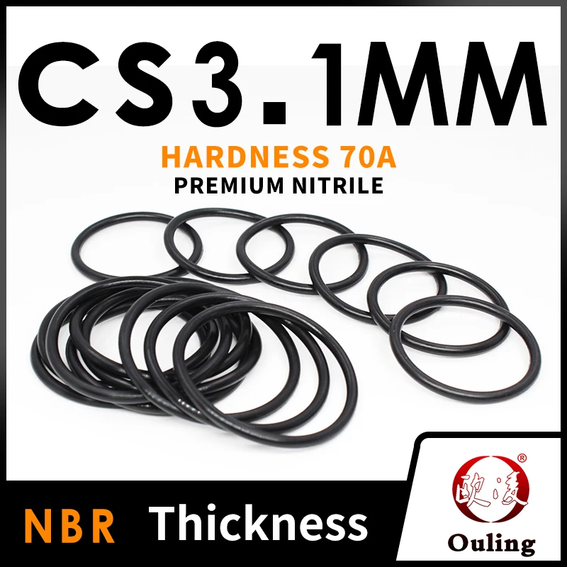 CS3.1mm black NBR 70A nitrile rubber O-ring sealing gaskets wear-resistant gasket O-ring thickness 3.1mm  rubber ring