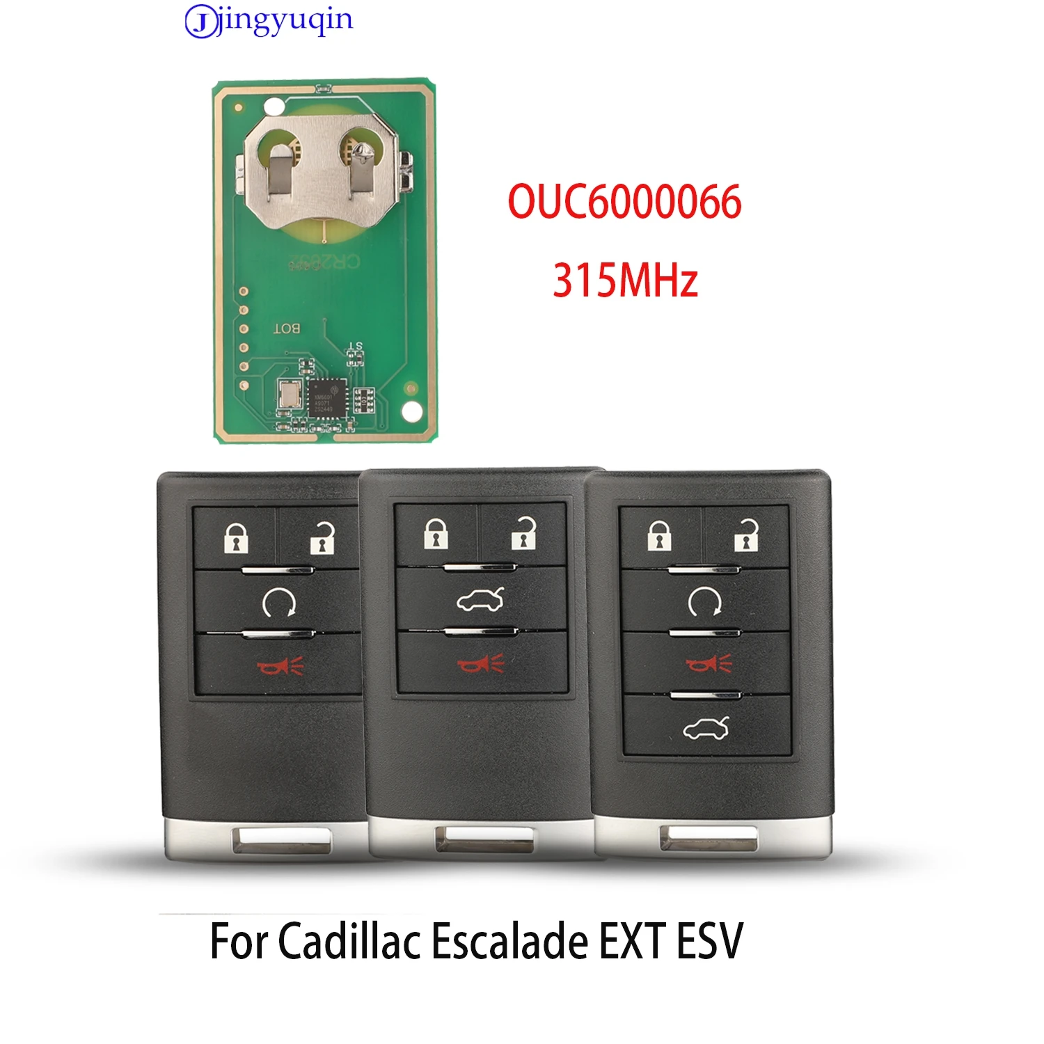 

Jingyuqin дистанционный ключ от автомобиля для Cadillac Escalade EXT ESV 2007-2014 OUC6000066 315 МГц 4/5 кнопок смарт-ключ