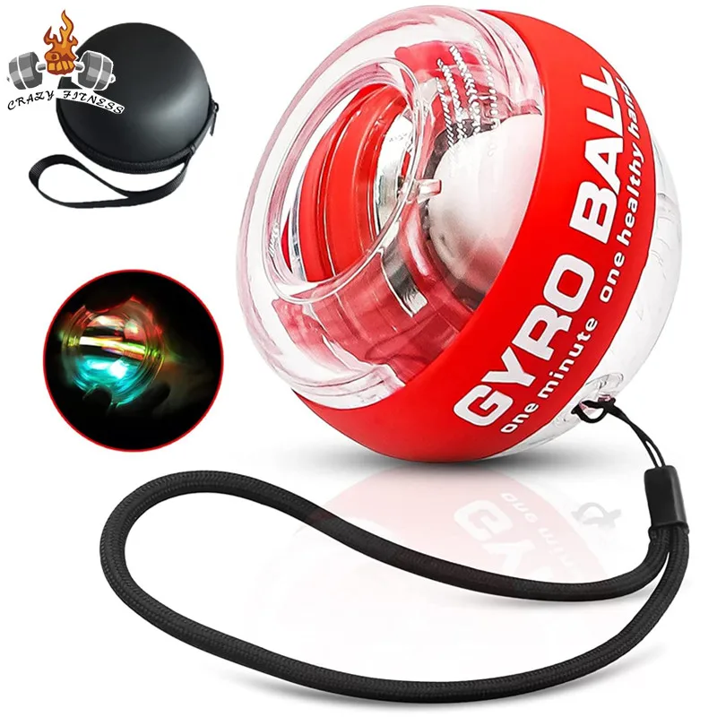 Gyroscopic Power Trainball Autostart Range Gyro Power Wrist Ball with LED Lights Arm Hand Muscle Force Trainer Fitness Equipment