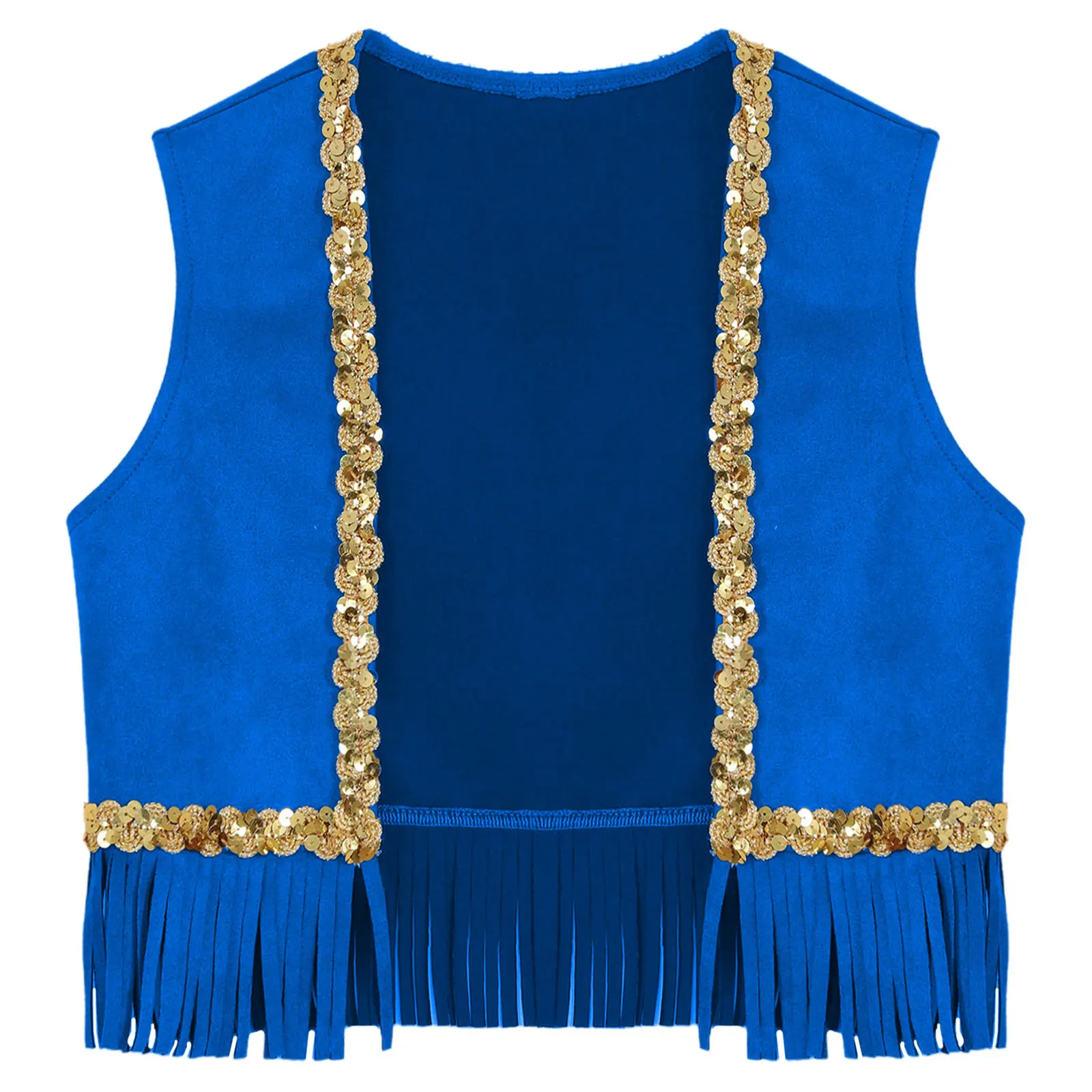 

Детский карнавальный костюм в стиле диско-хиппи для девочек 70-х годов, тематический вечерний жилет на Хэллоуин, жилет без рукавов с блестками и бахромой, платье для ролевых игр