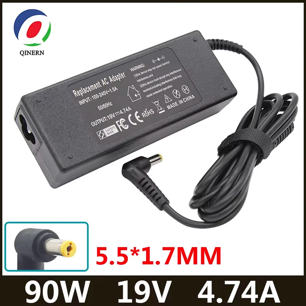 19V 4.74A 90W 5.5x1.7mm Laptop Adapter Charger for ACER ASPIRE 5750G 5755G 7110 9300 E1-531 E1-571G M5-581G V5-571P 4925G Power