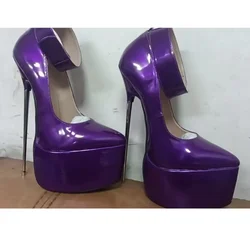 Purple Buckle Matte Leather Pumps Pointed Toe Thin High Heel Fashion Sexy Summer Big Size 2024 Woman Shoes Zapatillas Mujer