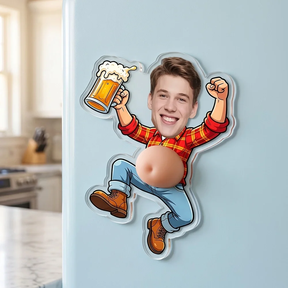 Personalized photo beer refrigerator sticker, designed specifically for beer enthusiasts, can be customized with photos, text, s