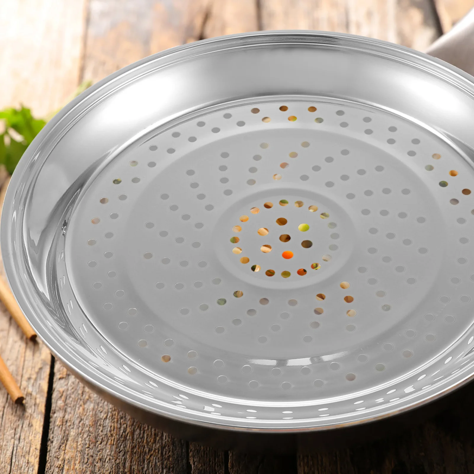 

1Pcs Steaming Plate Food Steamer Stainless Steel Multi-Functional Household Kitchen Steamer Basket Practical Cooking