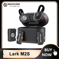 Hollyland Lark M2S Wireless Microphone for Interview Live Streaming Vlog Receiver Transmitter for iPhone Camera Android Phone