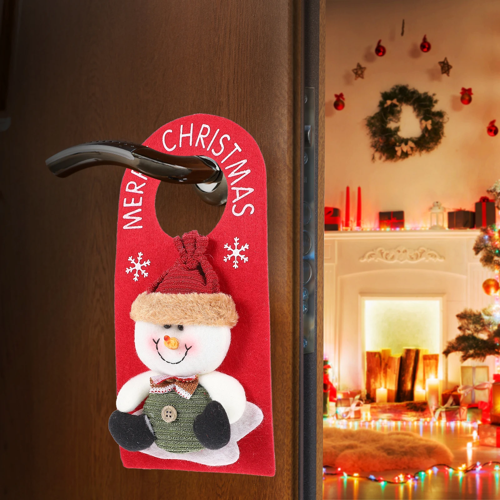 

2 Pcs Christmas Tree Door Hanging Parts Ornaments for Holder Non-woven Fabric Pendant