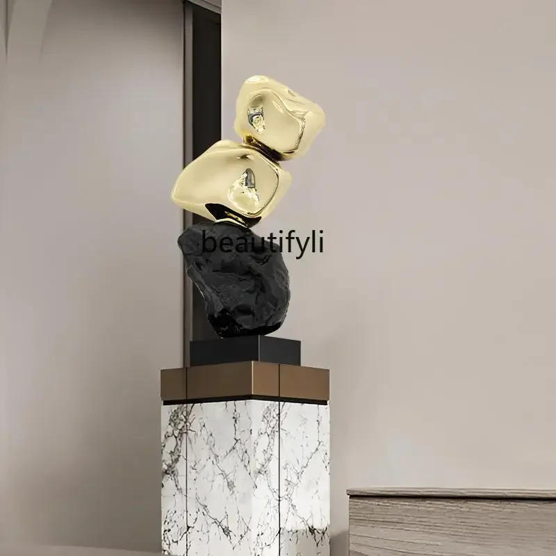 

stone sculpture entrance ornament modern new Chinese hotel aisle decoration