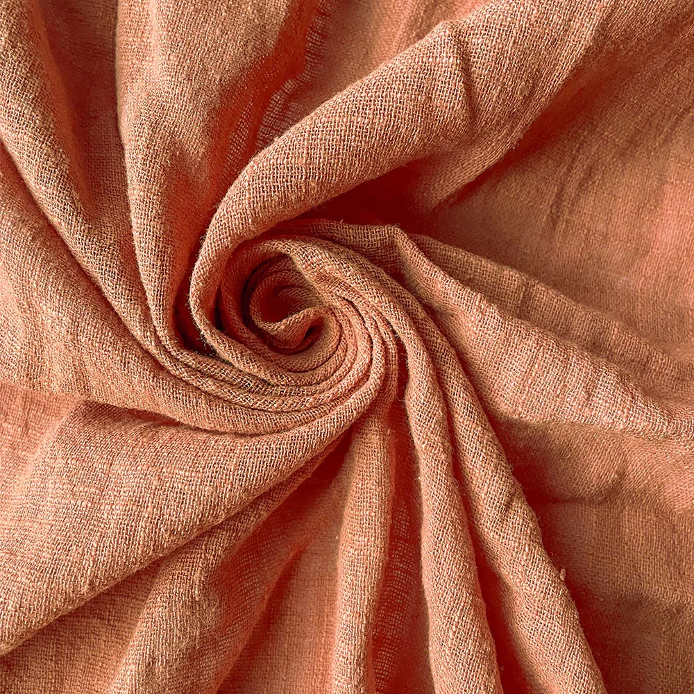 Organic Linen Cotton Crinkled Fabric for Sewing