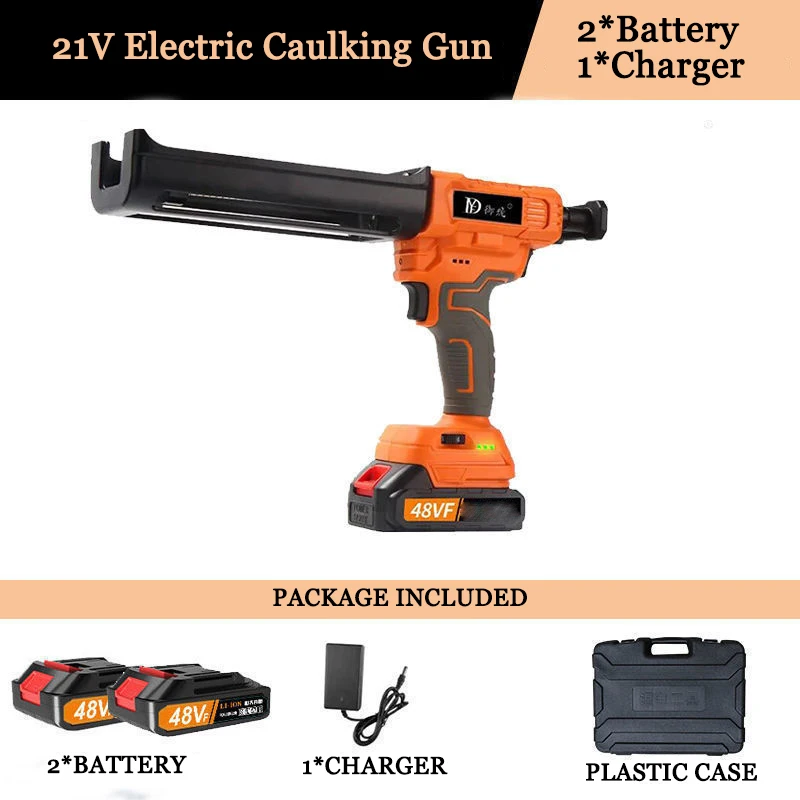 21V Electric Caulking Gun With 2 Lithium Battery Automatic Adhesive Gun Beauty Seam Glue Electric Silicon Gun