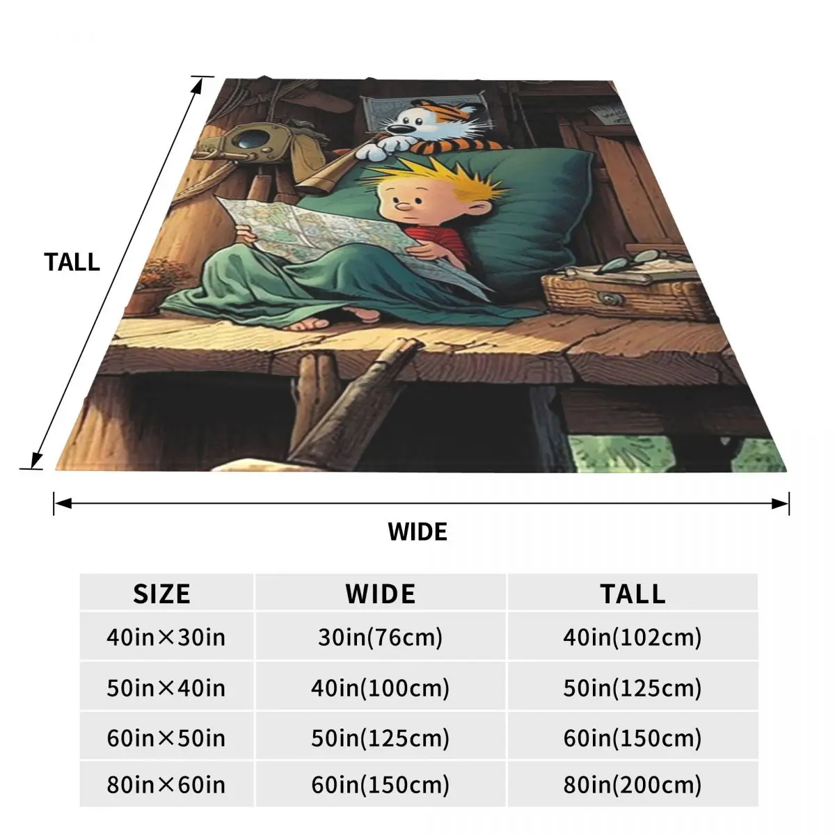 Calvin-And-Hobbes Classic Blanket Soft Warm Flannel Throw Blanket Bedding for Bed Living room Picnic Travel Home Sofa