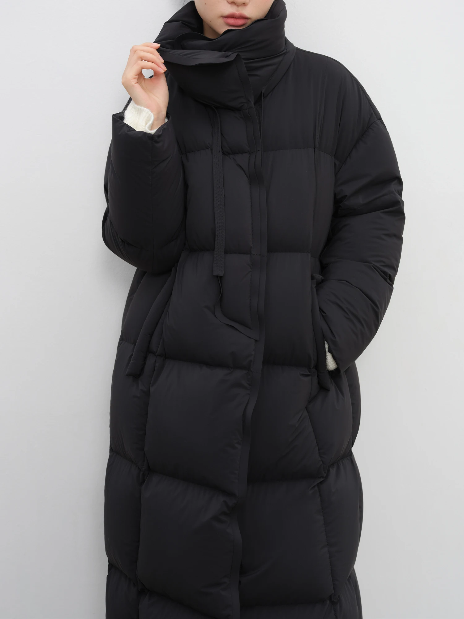 ZIQIAO 227.2G Filling Amount Women Black Long Down Coats Winter New Waterproof Female Thick Stand Collar Down Jackets 24ZQ94068