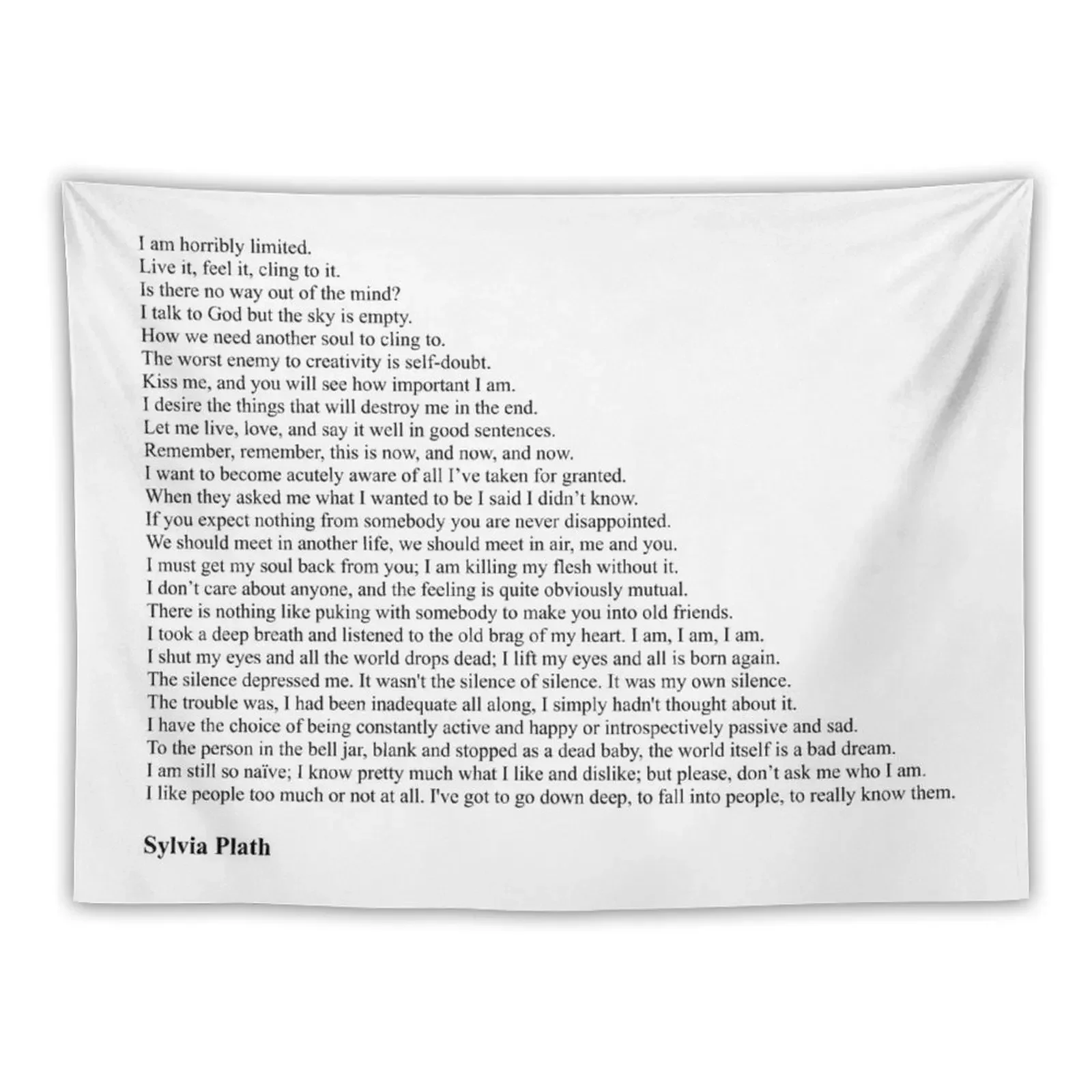 Sylvia Plath Quotes Tapestry Room Decorating Aesthetic Bedroom Decor Room Decorator Tapestry