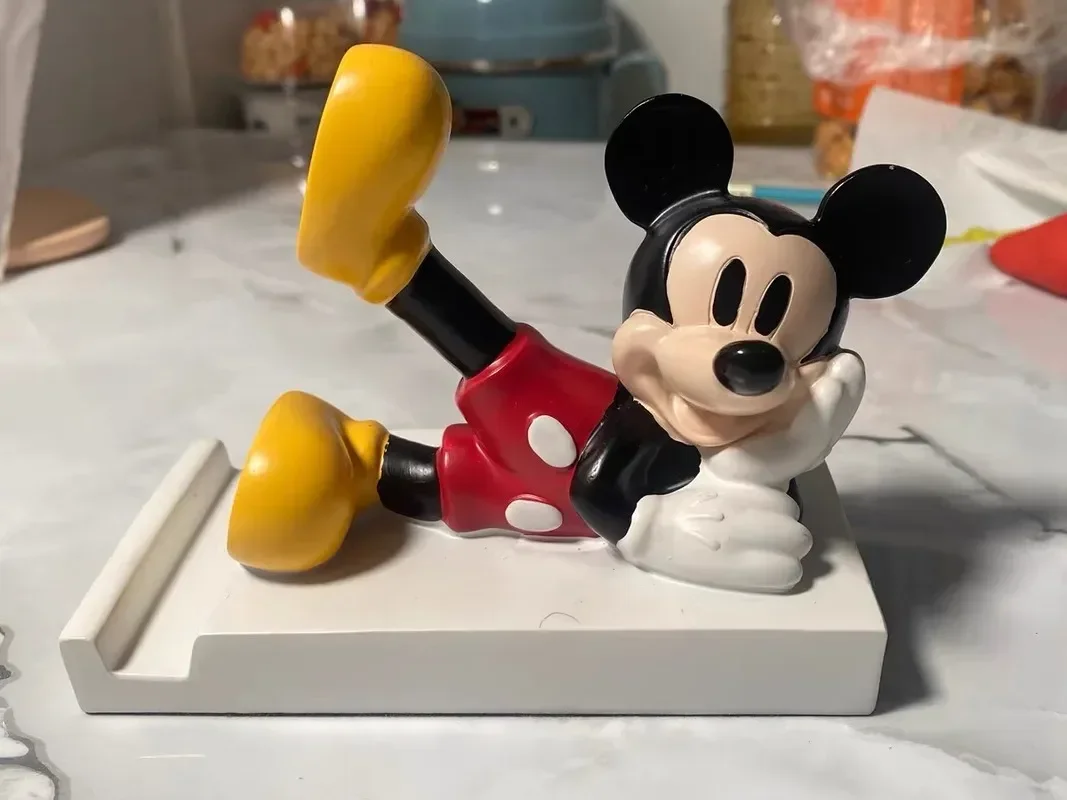 Disney Mickey Mobile Phone Holder Resin Desktop Fixed Holder Home Supplies Kitchen Accessories Decorations Birthday Gifts