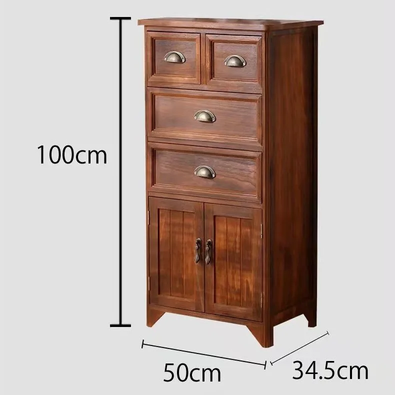 

Solid wood chest, storage cabinet, bedroom drawer type, American retro , living room chest, simple locker,