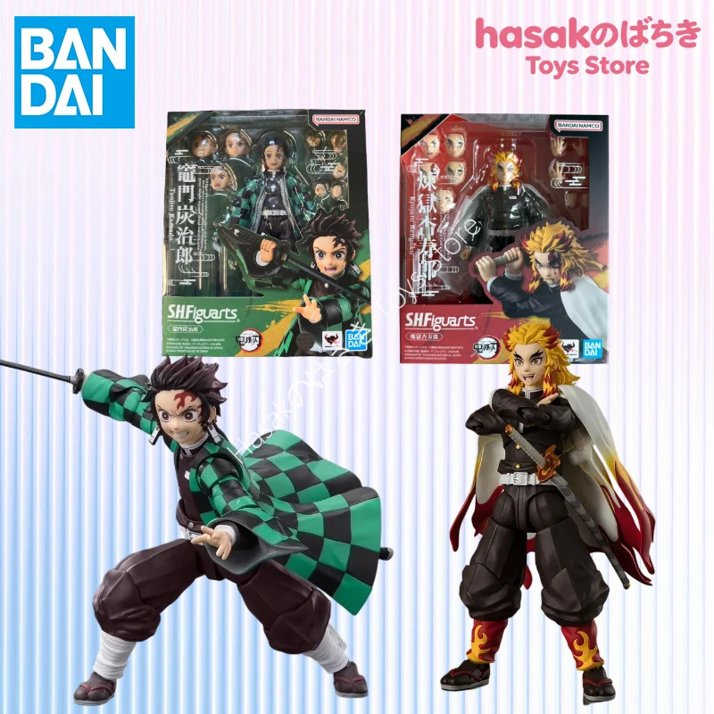 

Original box Bandai SHF Demon Slayer Kyojuro Rengoku set Figure Finished Model kit Anime full Action Toy Gifts for kids In shock