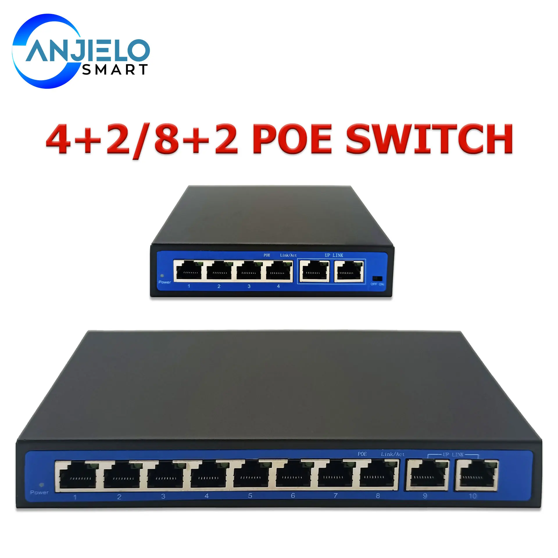 

4 Port 10/100M Ethernet Uplink PoE Switch for IP Video Door Phone Intercom 8+2 Port POE Switch