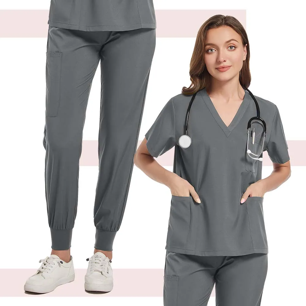 Unisex Medical Uniforms Men Women Nursing Clothes Beauty Costume Nurse Scrubs Sets Doctor Dentist Workwear Clinical Tops Pants