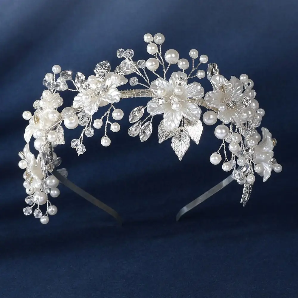 

Elegant Alloy Leaves Women Hairpins Silver Color Handmade Hair Ornaments with Pearl Rhinestone Bridal Headpiece Hair Jewelry