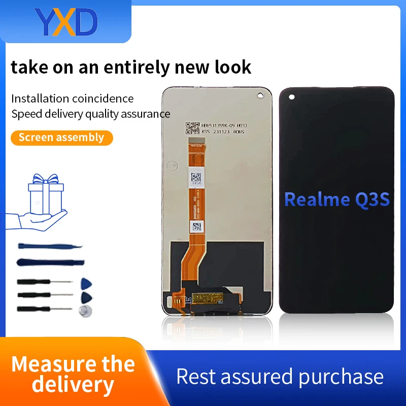 

6.5inch LCD with frame for Realme Q3S touch screen with frame digitizer for replacement