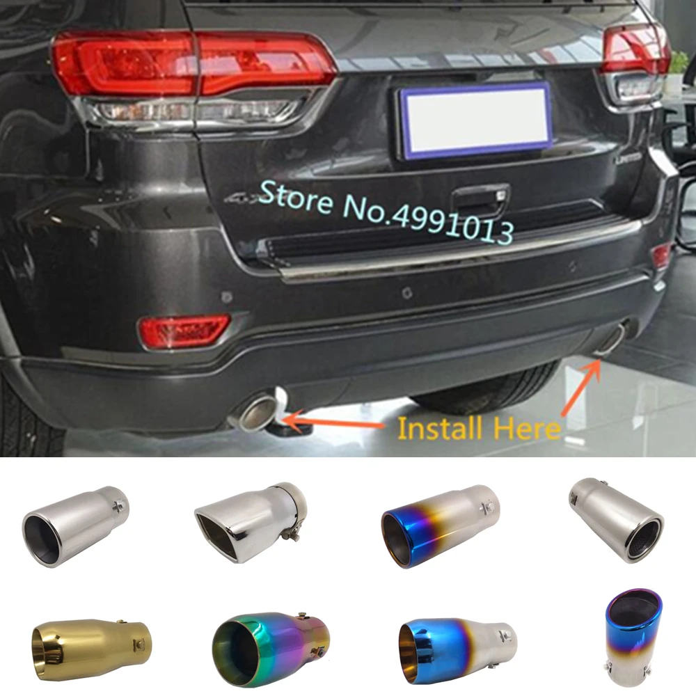 

For Jeep Grand Cherokee 2014 2015 2016 2017 2018 Car Body Stryling Cover Muffler End Tail Pipe Dedicate Outlet Exhaust 2pcs