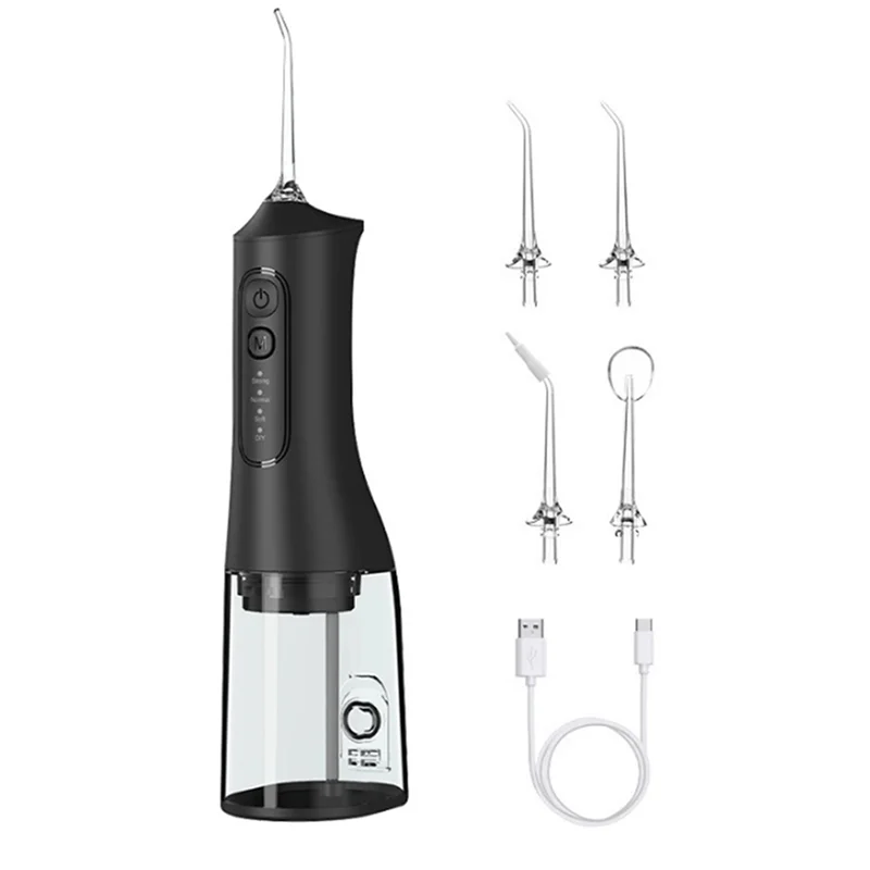 B47B-L6 Water  Flosser Teeth Pick- 4 Modes Cordless Oral Irrigator 300ML Rechargeable IPX7 Waterproof Powerful Batter