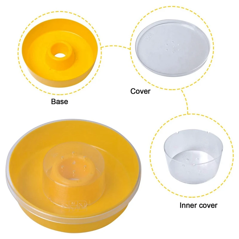 Hive Round Hive Top Water Feeder Drinking Bowl For Bees Drinking And Beekeeping Supplies (2-Pack)