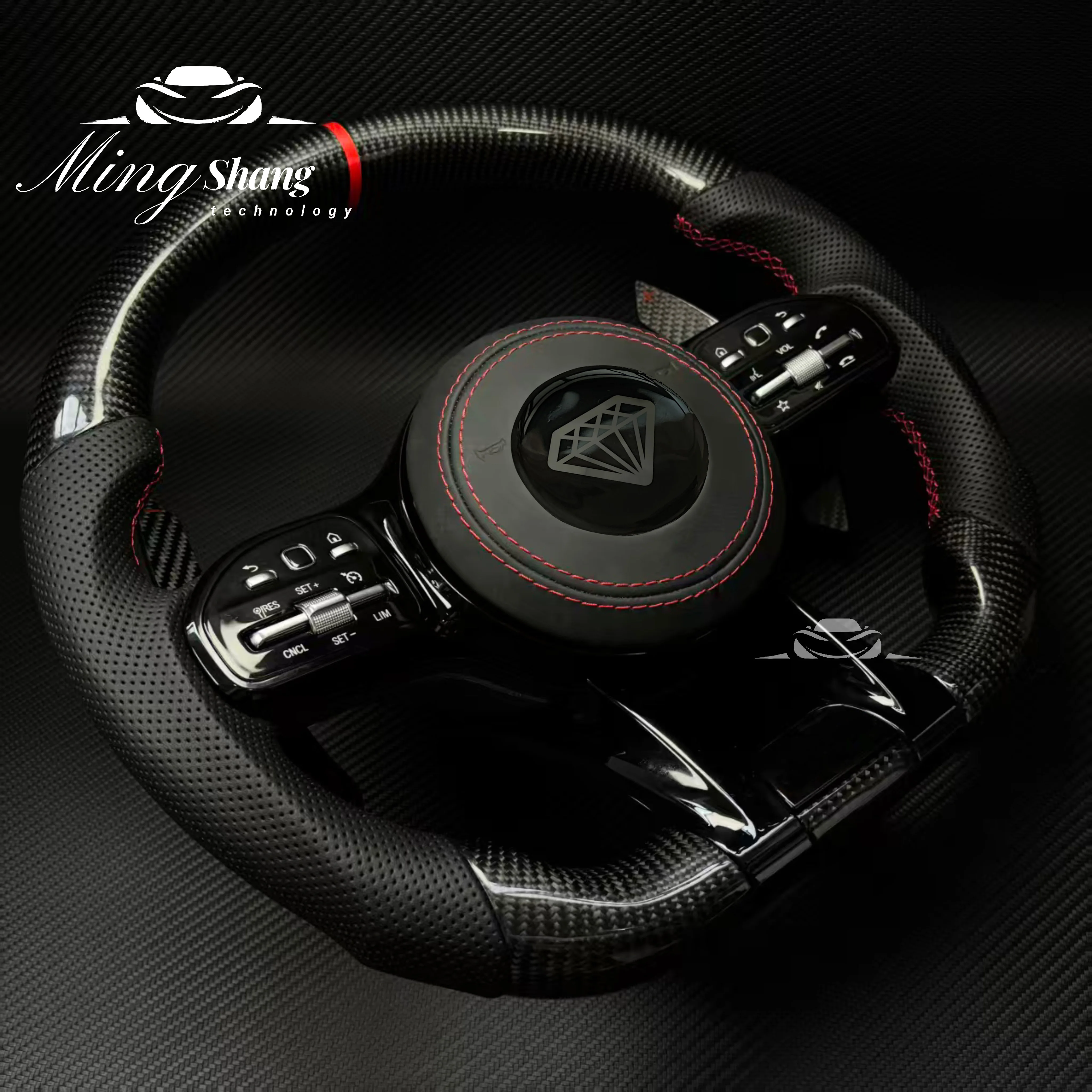 عجلة قيادة ألياف الكربون للسيارات لمرسيدس بنز W206 W205 W204 W222 W223 W212 W213 W177 W463 AMGs GT GLS63 GLE63 SL63 CLS Gls