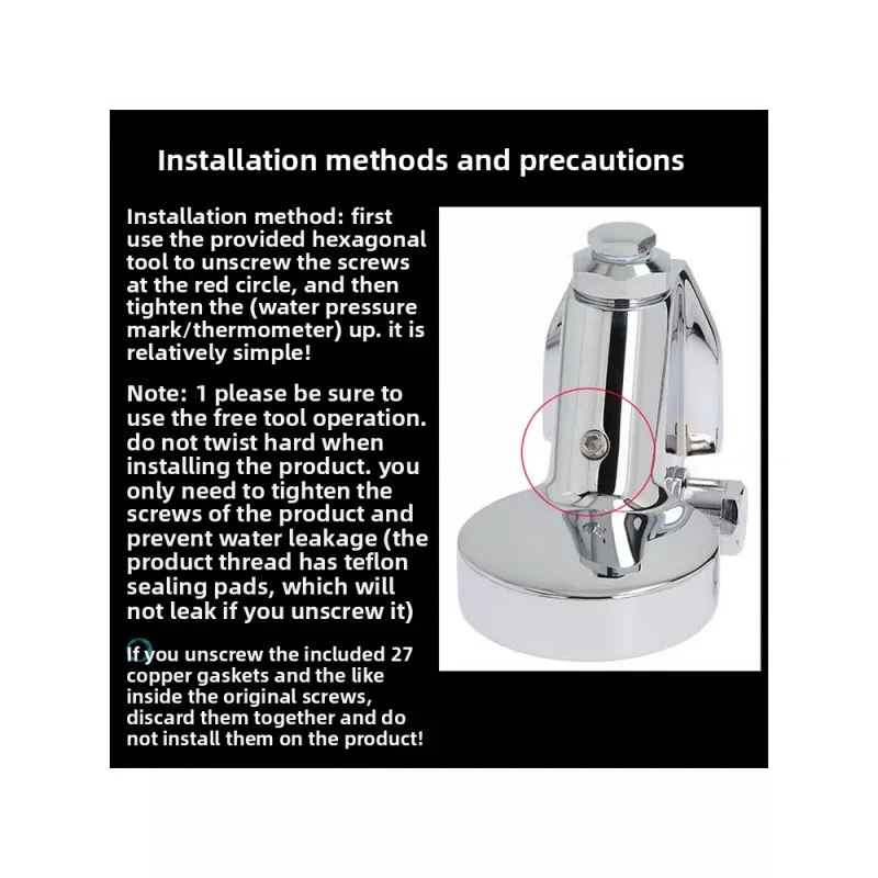 Per la macchina da caffè semiautomatica italiana E61, termometro con manometro a testa bollente