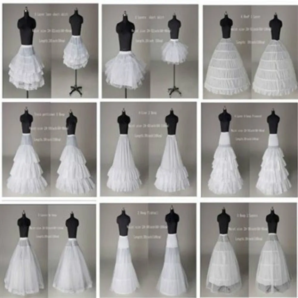 9 Style White A-Line/Hoop/Hoopless/Short Crinoline Petticoat/Underskirt Wedding