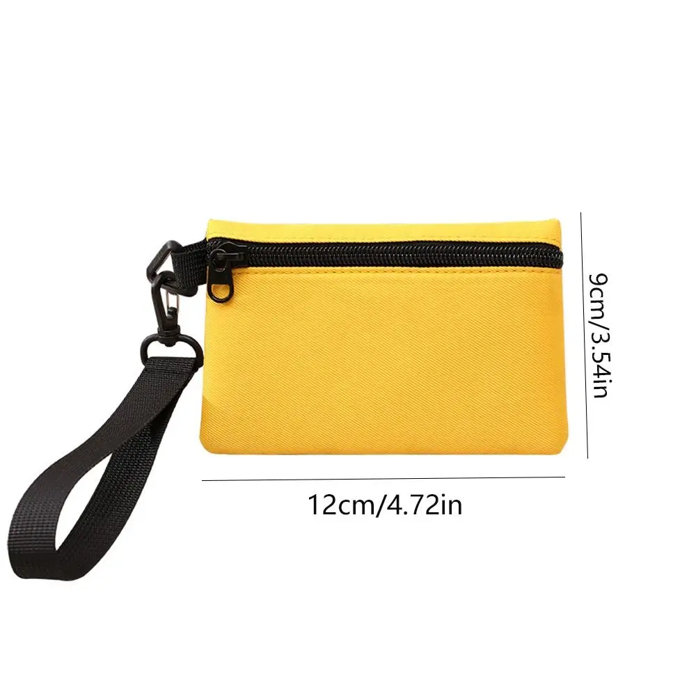 Soft Korean Style Ox Cloth Coin Purse with Lanyard Canvas Small Item Bag Coin Purse Wallet Card Storage Bag Outdoor