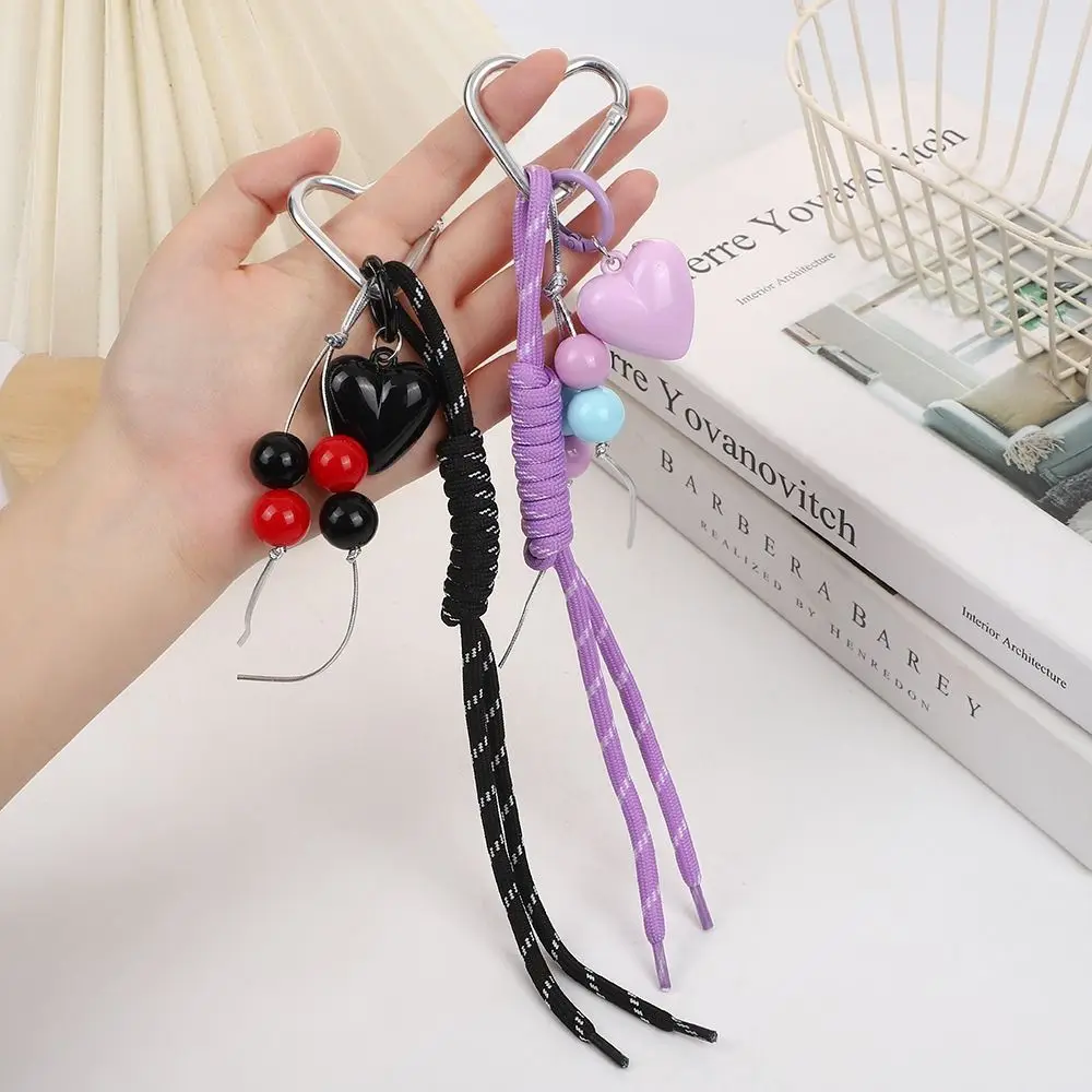 

Новый брелок с пряжкой в виде сердца из бисера, акриловая плетеная веревка, сумка, подвеска, украшения, сумка с бантом, подвески, подарки