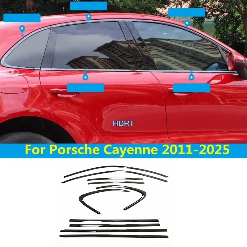 

Car Styling Door Window Side Glass Trim Cover Protector Decoration Accessories Exterior Sticker For Porsche Cayenne 2011-2025