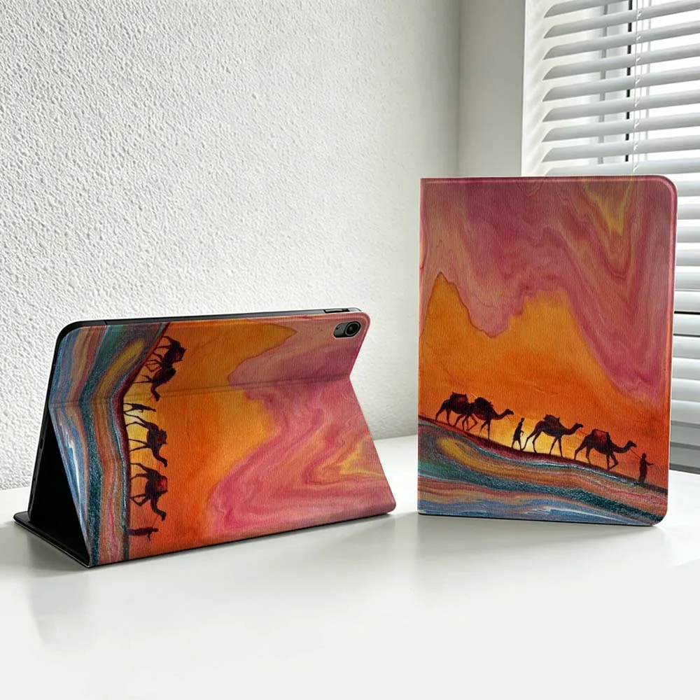 Desert Caravan Sunset For iPad Pro Air mini 7 6 5 4 3 2 1 9gen M5 M4 11th 10th A17 Pro A16 Soft Inch Tablet Case Cover