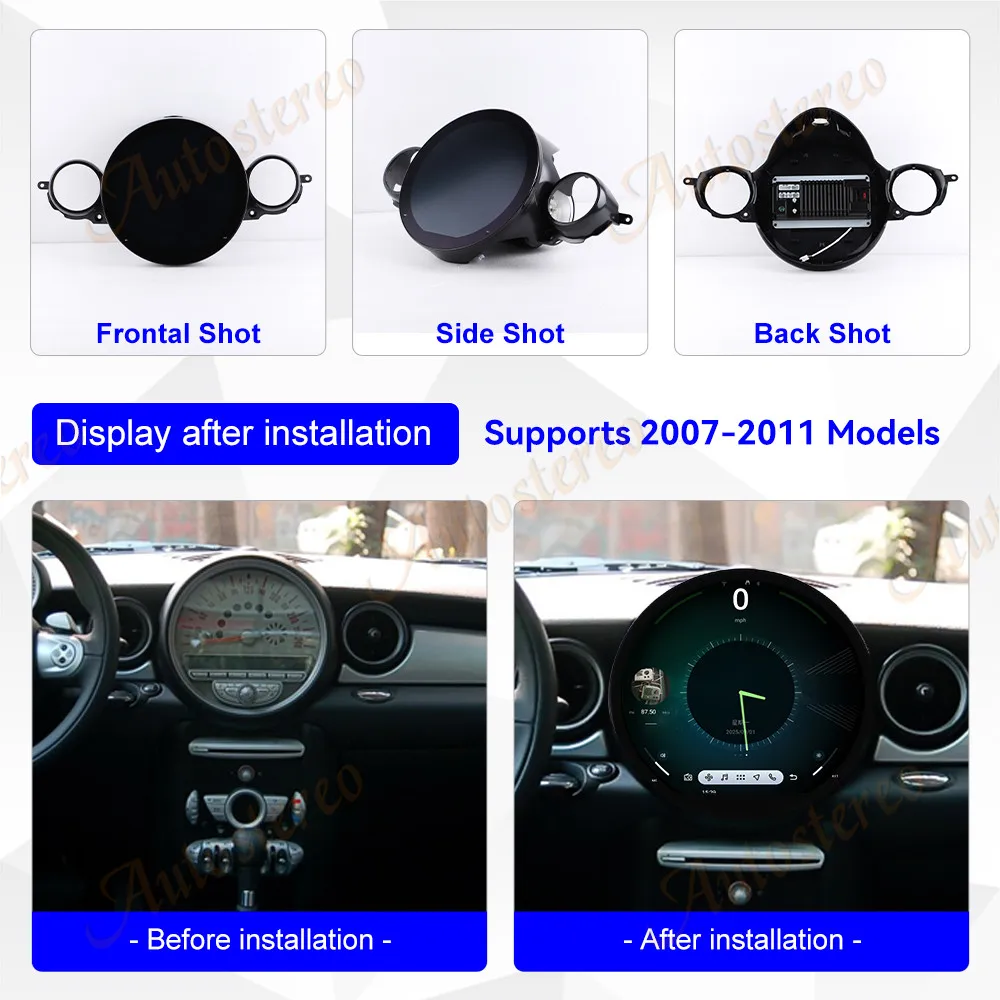 11.7 '' HD Touch Screen Android 14 For BMW MINI 2007-2011 Carplay Multimedia Player Stereo GPS Navigation Auto Radio Head Unit-