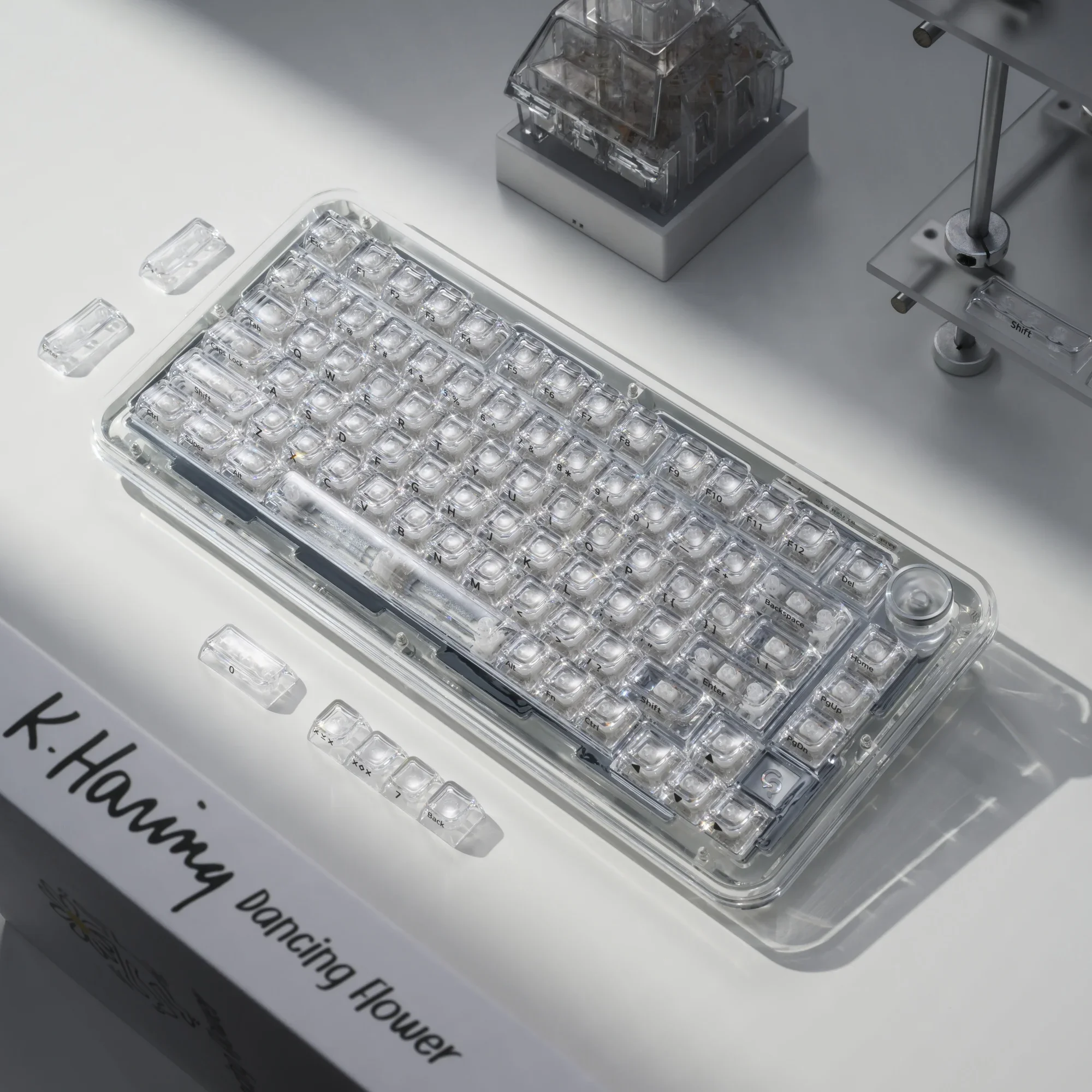 2026 Neue Kristallklare Transparente Tastenkappen für Mechanische Gaming-Tastaturen Cherry Key Caps Seitlich Bedruckt Hintergrundbeleuchtete RGB-Tastenkappen 132 Tasten – Detail 6
