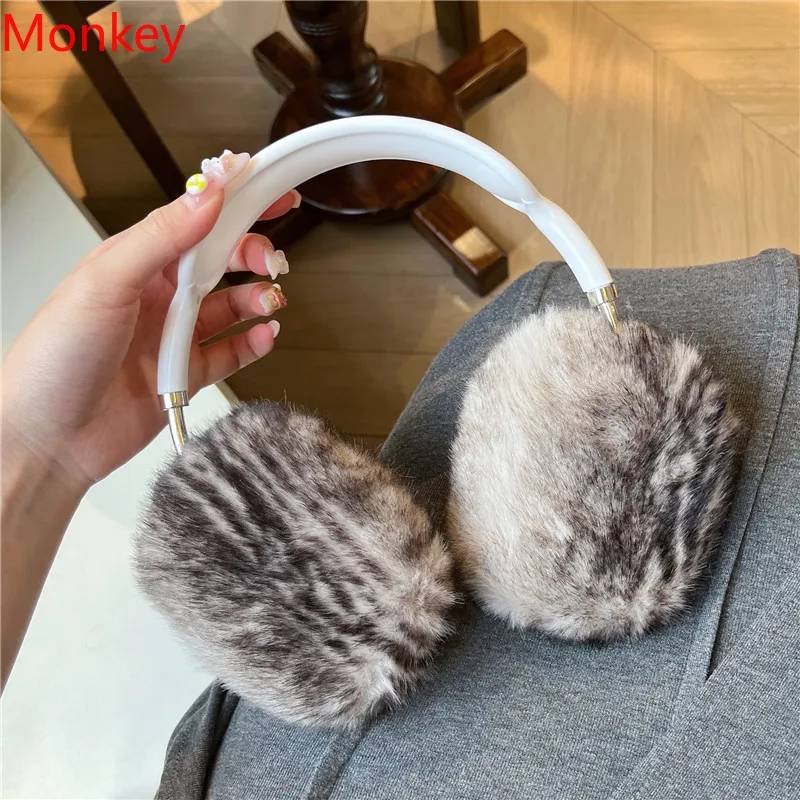 Niedliche Frettchen-Flauschige Kopfhörerhüllen für Airpods Max, Plüsch, weiches Silikon, 3D-Kopfhörer-Zubehör, Abdeckung für AirPodsMax
