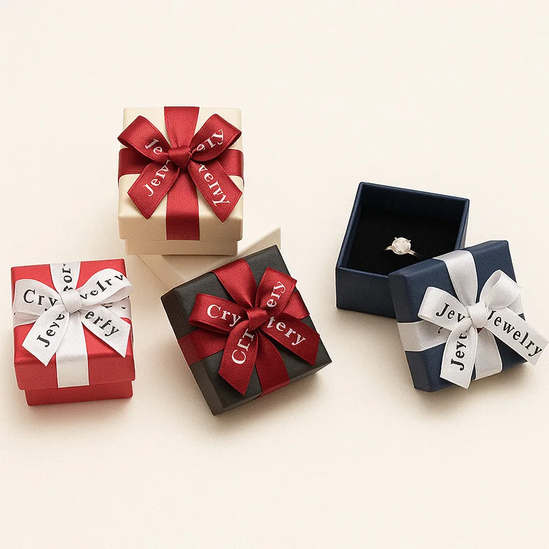 WeddingRing Jewelry Packaging Box 1.97inX1.97in Size Paper Box Ring Holder Elegant Color Options for Sale And Terminal Packaging