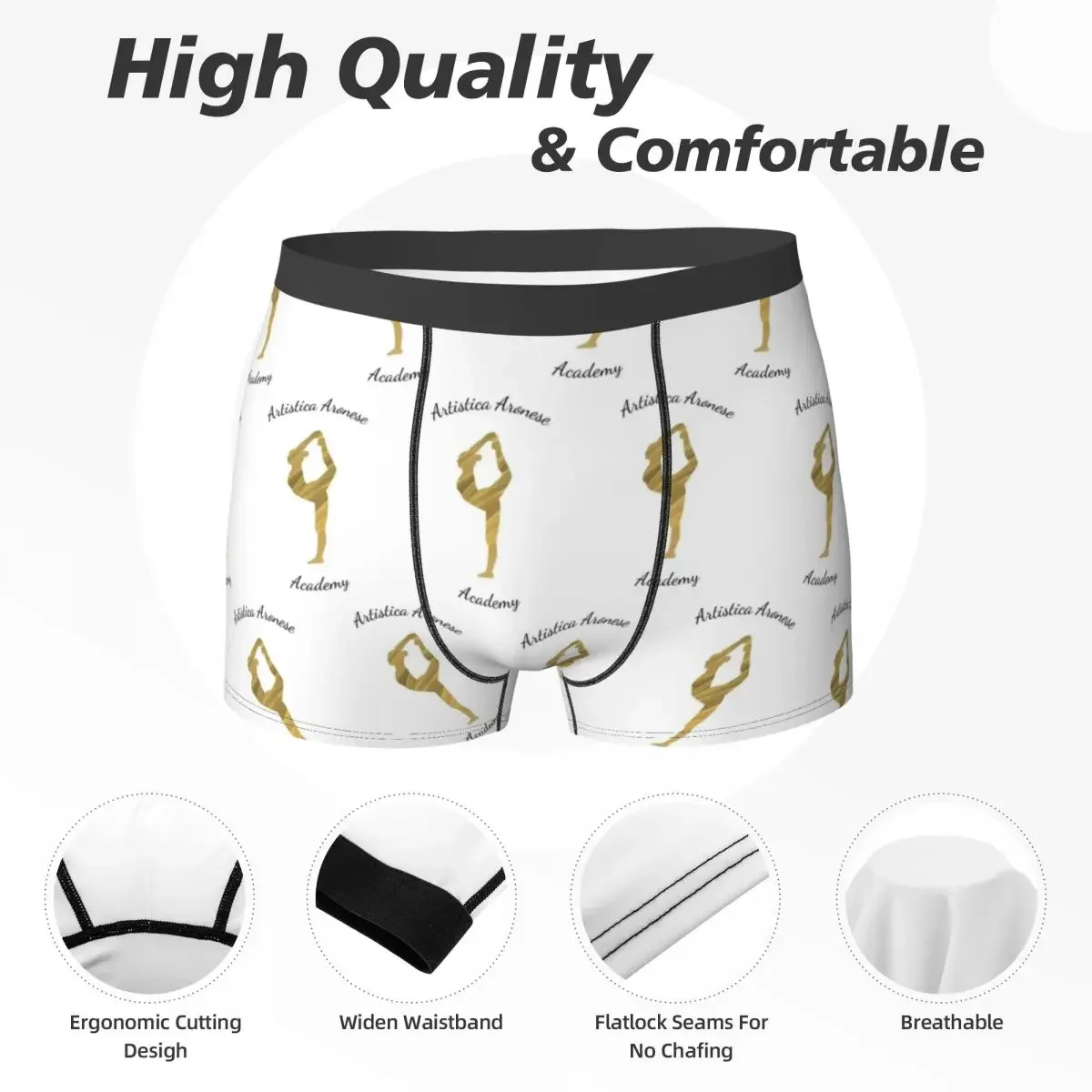 Boxer Underpants Shorts Artistic Gymnastics Print Panties Men's Soft Underwear for Homme Man Boyfriend Gift