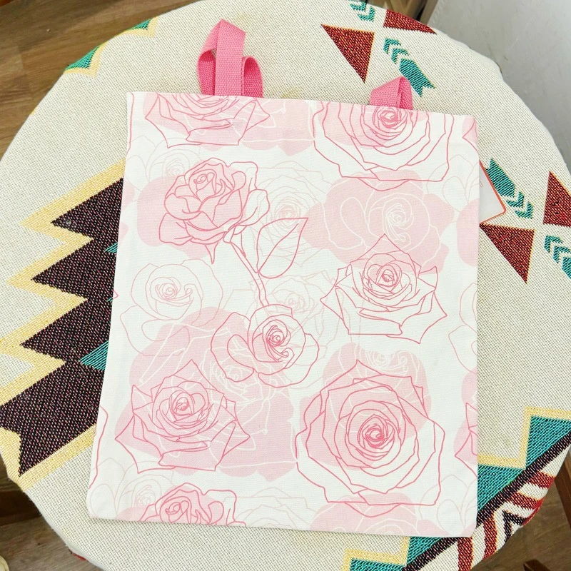 

Canvas Tote Bag Women's Rose Tote Bag French All-match Tote Bag Niche Cloth Bag Commuter Shoulder Bag