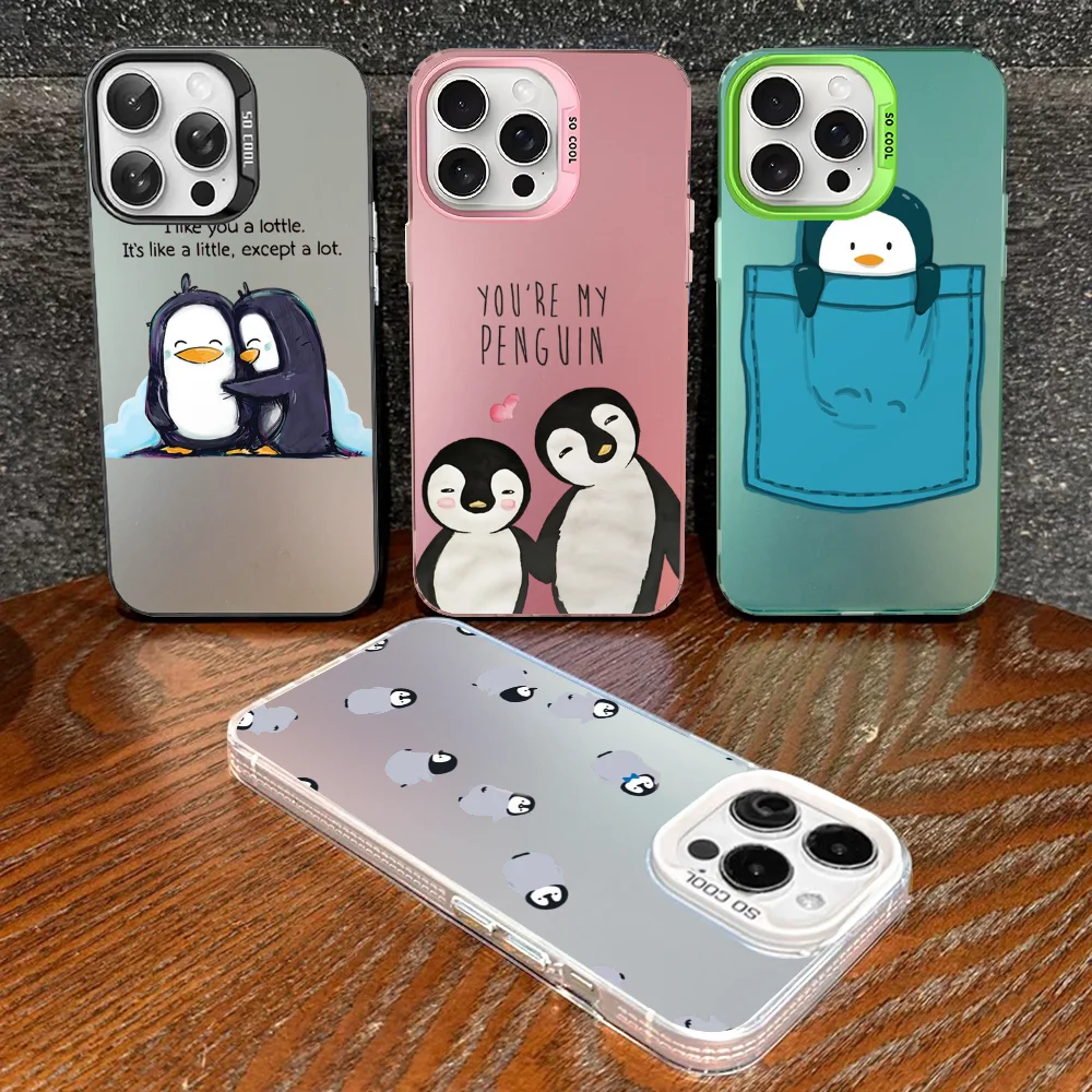 

Cute Lovely Penguin Phone Case For IPhone 16 15 14 13 12 11 Pro Max X XR XSMAX 8 7 Plus Matte Shockproof Back Cover