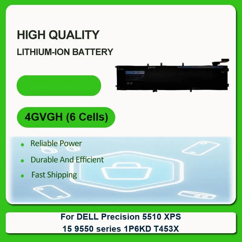 

Аккумулятор для DELL Precision 5520 5530 XPS 15 9560 9570 7590 (НЕ подходит для 5510 9550) Latitude E6420 E6430 E6520 E6530 E6540 E5420