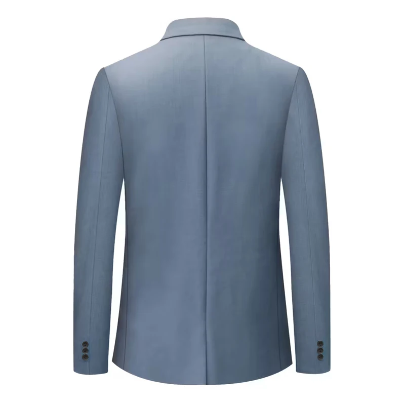 بدلة رجالية بلون سادة مع زر واحد بتصميم جيب كالسيوم قابل للطي بدلة كاجوال للرجال مع بطانة داخلية مناسبة لجميع المواسم #2