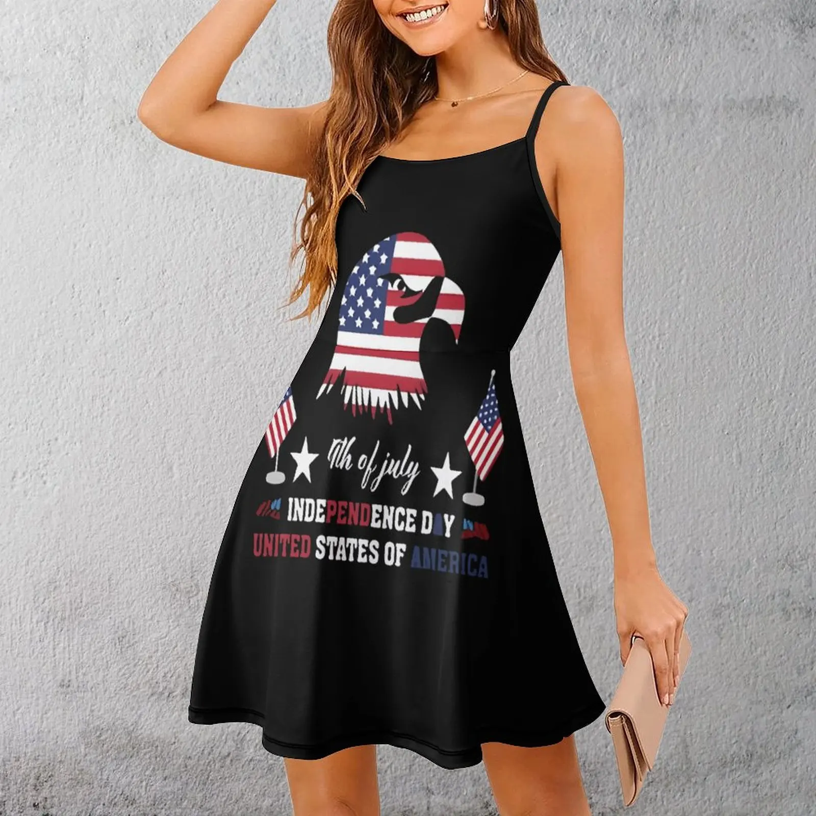 

Женское платье на бретельках из США на День независимости 4 июля, новинка, сексуальное женское платье, забавное винтажное платье для вечеринок
