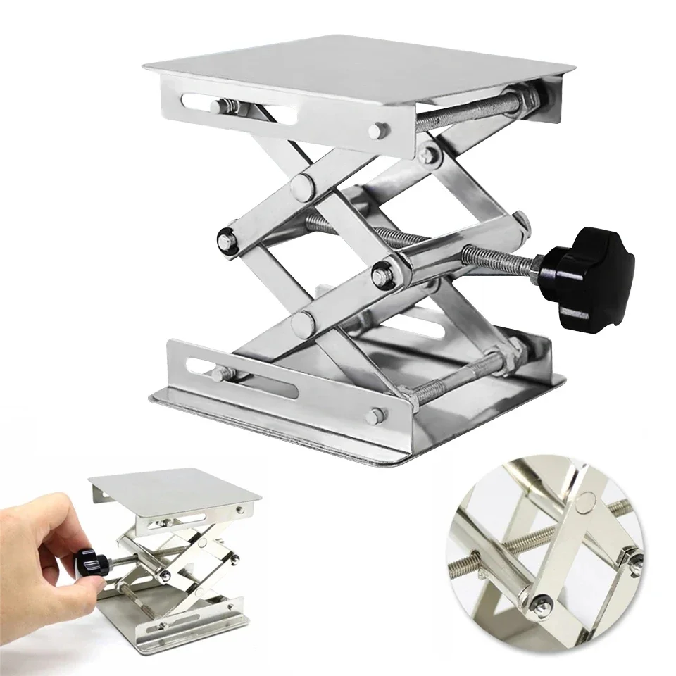 Lift Table 4\'x4\' Lab Plate Jack Scissor Stand Platform Router Workbench Table Woodworking Lift Laboratory Carpentry Tools NEW